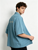 Chemise pour homme à la mode, ample, oversize, unie, streetwear, sans boutons, en coton épais, épaules tombantes