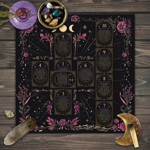 Hot Sale 75*75CM Retro Butterfly Moth Moon Phase Altar Tablecloth <strong>Black</strong> Oracle <strong>Table</strong> Mat Square Polyester - Product Image 4