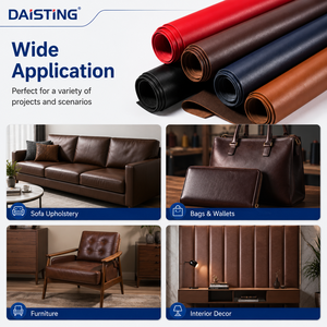 Microfiber PU Faux Artificial Leather Thick Real Grain Eco Vegan Upholstery Fabric Roll <strong>Sofa</strong> Bag Automotive Decor <strong>Material</strong> DS021 - Product Image 3