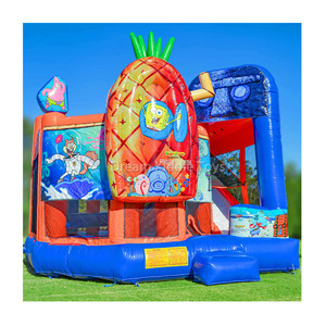 Parque Infantil Inflable Comercial para Exteriores, Castillo <span class=keywords><strong>Hinchable</strong></span> de <span class=keywords><strong>Esponja</strong></span>, Toboganes, Parque de Atracciones, Juegos Inflables en Oferta - Product Image 1