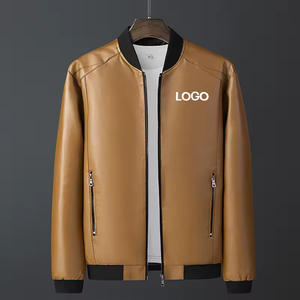 Chaqueta de Cuero Casual Personalizada de Fábrica, Cómoda, a Buen Precio, Chaqueta con Cuello Alto a Prueba de Viento para Hombre - Product Image 1