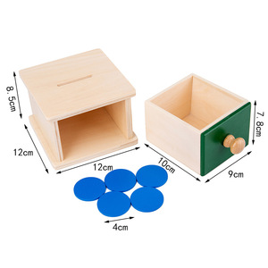 Wooden Coin <b>Box</b> Drawer Toy With Ball Pressing Game <b>For</b> Children 4-6 Years Old Montessori Educational Sorting Toy - Product Image 5