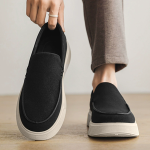 Mocassins beiges à enfiler, chaussures décontractées à plateforme, bout rond, chaussures de marche basses - Product Image 3