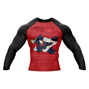 Unisex Adult MMA Rashguard UV Protection Ergonomic Design Anti-Microbial 220g <b>Heat</b>-Transfer Printed Polyester/Spandex <b>Back</b> Logo - Product Image 1
