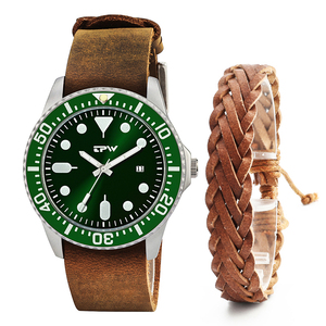 Bracelets pour hommes cadeau d'amour <span class=keywords><strong>montre</strong></span> de luxe marron pour hommes avec <span class=keywords><strong>bracelet</strong></span> supplémentaire - Product Image 2