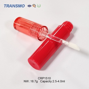 Tube de brillant à lèvres rond transparent de 2,5-4,0 ml en gros, conteneur vide pour rouge à lèvres et fard à joues avec grande brosse, en plastique, avec bouchon à vis - Product Image 4