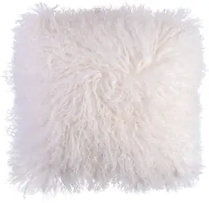 Soft Plush 100% Real Mongolian (Tibetan) Lamb Wool Pillow/Cushion Cover/Case tibetan rug carpet