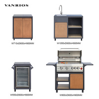 VANRIOS KC-14B Hôtel Restaurant Commercial Grill Island BBQ Armoire moderne Modulaire en aluminium Étanche Ensemble de cuisine extérieure
