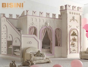 <span class=keywords><strong>Lit</strong></span> superposé <span class=keywords><strong>en</strong></span> bois pour enfants, château personnalisé, <span class=keywords><strong>lit</strong></span> de princesse avec bibliothèque - Product Image 3