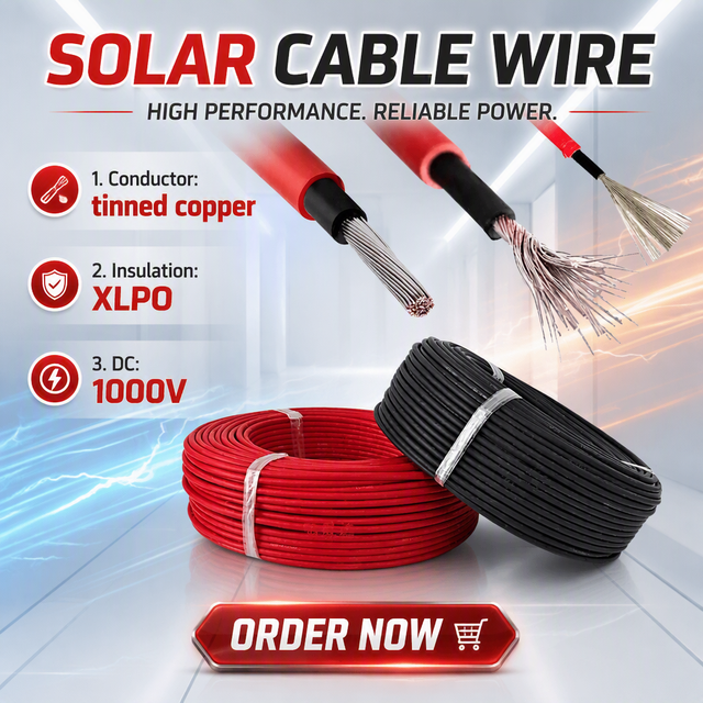 PV1- F Solar Cable 6mm2 DC 1KV XLPO Insulation IP67 Rated Photovoltaic Wire for Philippines Solar Panel System