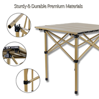 Table de camping pliable moderne en aluminium, OEM/ODM, avec rangement, mobilier d'extérieur, table d'atelier repliable