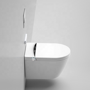 WC intelligent avec bidet intégré, siège chauffant, télécommande, drainage en S, design moderne, cuvette allongée murale pour usage domestique et hôtelier - Product Image 4