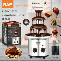 Fontaine à chocolat RAF à 3 niveaux, 1000g, en acier inoxydable, machine à fondue pour fêtes et buffets de desserts
