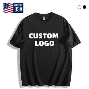 Made in USA Custom logo Tee <b>Women's</b> T-shirts Wholesale Crop <b>Top</b> Puff Plain <b>Sexy</b> Loose Thin Blank Shirt <b>for</b> <b>Woman</b> Round Neck - Product Image 1