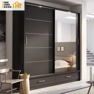 Sliding Laminate Almirah Sunmica Design Wardrobe <strong>Big</strong> Mirror Classic Luxury Bedroom <strong>Closet</strong> With Sliding Door Wardrobe - Product Image 1