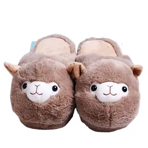 Schöne Tiers chuhe bequeme Indoor Soft Slipper Alpaka Plüsch Stofftiere Spielzeug