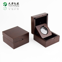 Boîte en bois de capsules porte-monnaie personnalisée en gros Boîte de présentation de pièces de monnaie en bois or et platine de stockage de collection