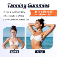 Gummies bronzantes véganes sans sucre, à marque privée OEM, avec L-Tyrosine et Astaxanthine, supplément de soin de la peau multi-vitamines