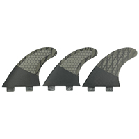Ailerons de surf en fibre de carbone gris double languette en gros, ailerons de surf G3 Tri-set