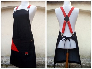 Tablier fait main Croix Denim Tablier Avec Sangles Pour Grill Et BARBECUE Serveurs LAN-0146 - Product Image 2