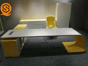 โต๊ะทำงานสีขาวรูปตัวแอลที่ทันสมัยพร้อมตู้เก็บเอกสารบ้านประธานเจ้าหน้าที่ฝ่ายโรงแรม<span class=keywords><strong>นักเรียน</strong></span>ใช้วัสดุ MDF ดีไซน์ยอดนิยม - Product Image 3