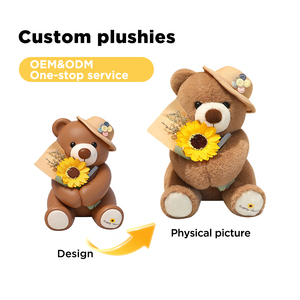 Adorable Oso de Peluche Relleno de Algodón PP, Juguete de Peluche Personalizado al por Mayor, Regalo de San Valentín, Suave para el Día de San Valentín - Product Image 1