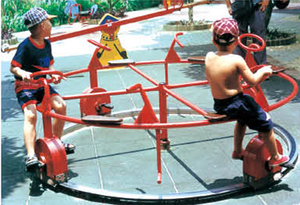 Parque juguetes de plástico a mano tiovivo para niños Merry Go Round Horse a la venta - Product Image 6