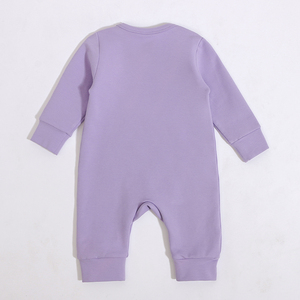 Design classique en gros printemps automne pyjamas avec fermeture éclair à manches longues solide garçons filles nouveau-né bébé barboteuse 0-12 <span class=keywords><strong>mois</strong></span> - Product Image 3