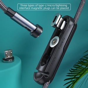Boîte à fiches magnétiques 3-en-1 Type-C <span class=keywords><strong>Micro</strong></span> USB Cable Plug Magnet Connector Head Container - Product Image 5