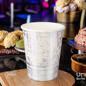 New Arrival Fabric Texture Pattern Water-proof Disposal Paper Cup for Festivals and Parties