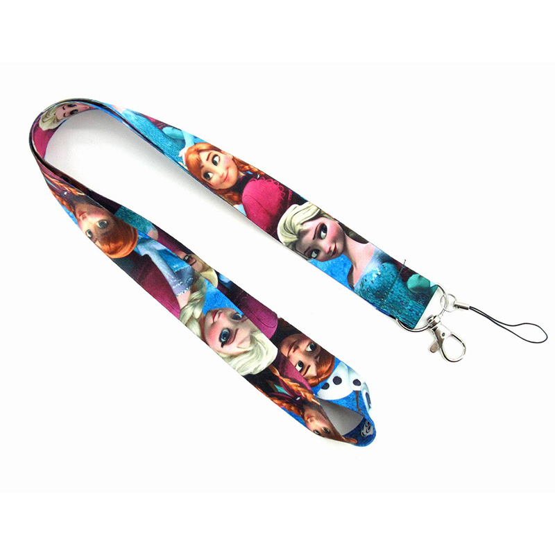 Wholesale Cute Cartoon Frozen Princess Anna Elsa Lanyards Anti-Lost Card Phone Accessories Lanyards Promotional Gift Lanyard Image 5