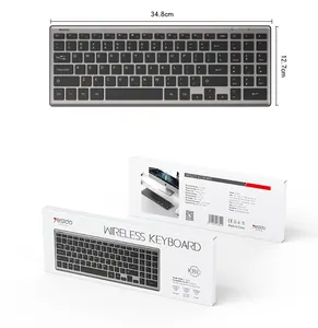 YESIDO 2.4G wireless connected instrument sensitive keyboard for computer