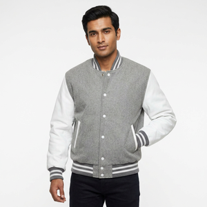Chaqueta Varsity Personalizada de Otoño para Hombre, Estilo Béisbol con Cierre, Chaqueta de Lona a la Moda con Número y Nombre del Equipo - Product Image 1