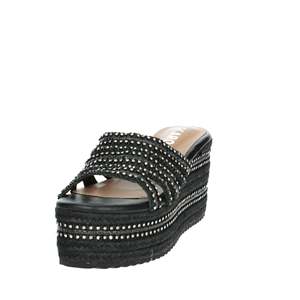 Ikaros Women's Wedge Slides Black P2540 Platform <b>Sandals</b> With Rhinestones - Product Image 6
