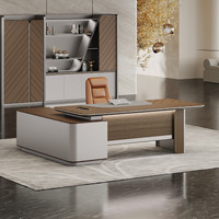 Bureau moderne en forme de L PDG, chef de la direction, meubles de bureau, table d'officier, bureau d'ordinateur
