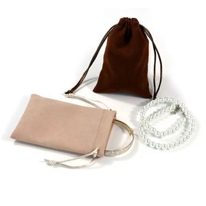 Pochette en velours noir personnalisée avec cordon de serrage, pochette à bijoux en velours, sacs à bijoux en velours avec logo - Product Image 2
