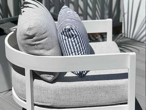 Juego <span class=keywords><strong>de</strong></span> Sofás para Exteriores Hechos a Mano con Recubrimiento <span class=keywords><strong>de</strong></span> Polvo <span class=keywords><strong>de</strong></span> Aluminio Blanco, Resistentes a la Intemperie, <span class=keywords><strong>Muebles</strong></span> <span class=keywords><strong>de</strong></span> Jardín <span class=keywords><strong>de</strong></span> Lujo - Product Image 4