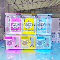 Machine à griffes commerciale à monnayeur avec éclairage LED jaune et vitrine transparente, jeu de distribution de peluches pour salles d'arcade, centres de divertissement et centres commerciaux