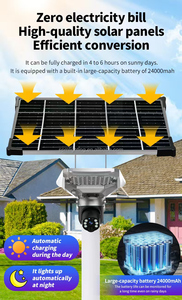 Camera giám sát 4G Wifi 4MP Màn hình năng lượng mặt trời Cảm biến chuyển động tầm nhìn ban đêm Đèn đường năng lượng mặt trời - Product Image 3