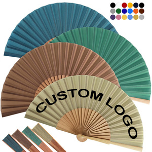 Abanicos Plegables de Mano de Seda y Madera, Estilo Español Vintage, Elegantes y Personalizados, Ideales para Regalo de Verano, Venta al Por Mayor de Fábrica, para Bodas - Product Image 1