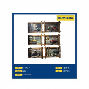 Di lusso arte della parete di casa fatto a mano in ferro e legno arazzi incorniciati disegno astratto colori misti l40 x 60cm confezione da 6 - Product Image 1