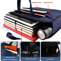 Sacoche d'affaires noire de haute qualité pour ordinateur portable 15,6 pouces, idéale pour le rangement de documents, les voyages et le bureau
