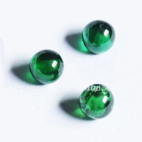 5MM forma de la bola de Zirconia cúbico redondo grano verde esmeralda CZ piedra con taladro completo