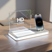 Support de téléphone et d'affichage numérique LED moderne en acrylique de 3 mm d'épaisseur, personnalisé, pré-assemblé, pour comptoir de magasin