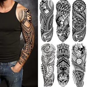 Mouw Tattoos Stickers Full Arm Tribal Totem Tijdelijke Tatoeages Mouwen Voor Volwassenen