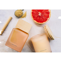 Vietnam WeWood vide clair carré 100ml 150ml 200ml verre Reed diffuseur bouteilles bois bouchon à vis