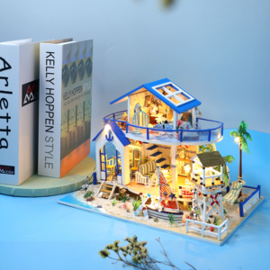 Hongda 13844 nouvelle mode bricolage <span class=keywords><strong>Miniature</strong></span> <span class=keywords><strong>maison</strong></span> de poupée en bois <span class=keywords><strong>maison</strong></span> de poupée bricolage en bois <span class=keywords><strong>Miniature</strong></span> <span class=keywords><strong>maison</strong></span> avec lumière - Product Image 2