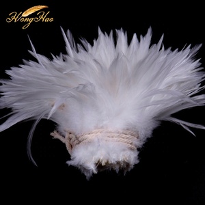 Bán Buôn 10-15Cm Trắng Dậu Nhuộm Yên Ngựa Hackle Xâu Lông Fly Buộc Câu Cá Carnival Quần Áo Trang Trí Phụ Kiện - Product Image 2