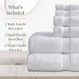 Serviettes de toilette blanches économiques pour hôtel, très absorbantes, en mélange de coton pour une douceur supérieure, qualité commerciale, entretien facile, 5 pièces/paquet - Product Image 3