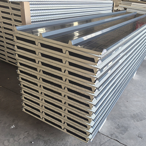 Panel Sándwich de Pared Ignífugo Pu Eps <span class=keywords><strong>Pir</strong></span> de 6m 10m de Largo, 1m de Ancho y 50mm de Espesor para Habitación - Product Image 4